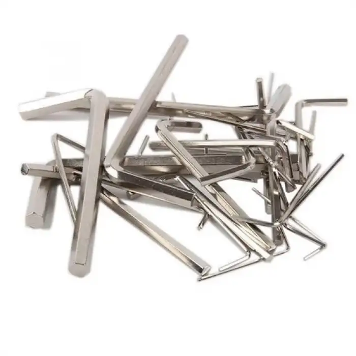 9 Parça Çelik Alyan Seti Kısa Düz Köşe Alyan Anahtar Takımı