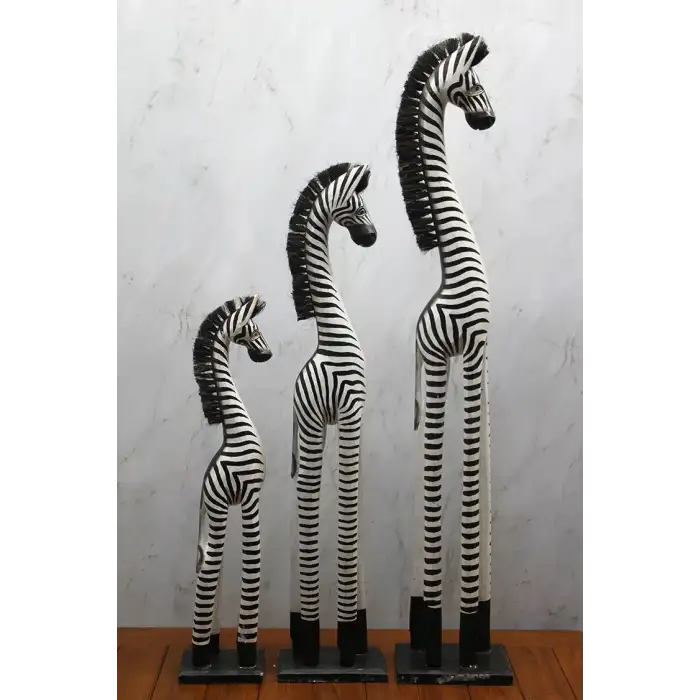 Ahşap 3lü Zebra Figürü Galıleo:18