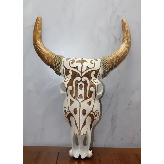 Ahşap Duvara Asmalı Bufalo Kafası Galıleo-7