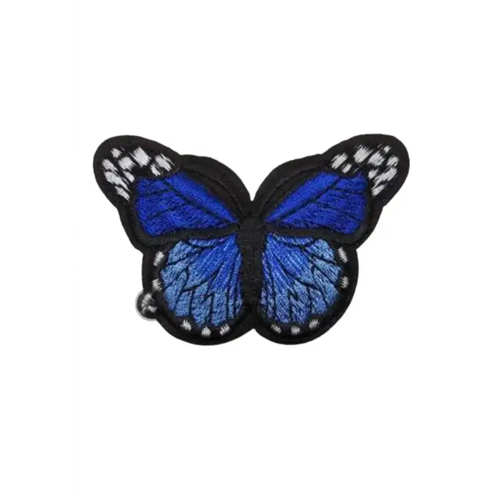 Aplike Ütü İle Yapışan Kelebek Lacivert Arma 7x5 cm