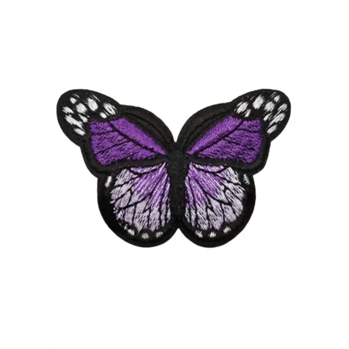 Aplike Ütü İle Yapışan Kelebek Mor Arma 7x5 cm