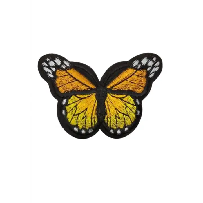 Aplike Ütü İle Yapışan Kelebek Sarı Arma 7x5 cm