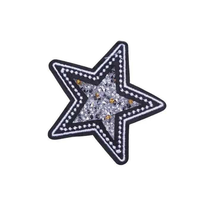 Aplike Ütü İle Yapışan Taşlı Yıldız Arma 5 cm