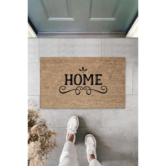 Bej Kapı Önü Paspası Home Desen  K-3308