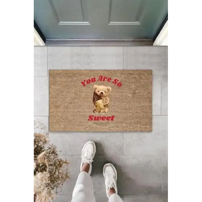 Bej Kapı Önü Paspası You Are So Sweet Desen  K-3358