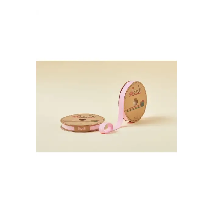 Biye Koton Katlı D08 Pembe 2 cm 25 Metre %65 Koton %35 Polyester