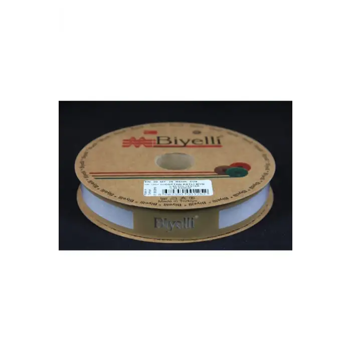 Biye Koton Katlı D29 Gri 2 cm 25 Metre %65 Koton %35 Polyester