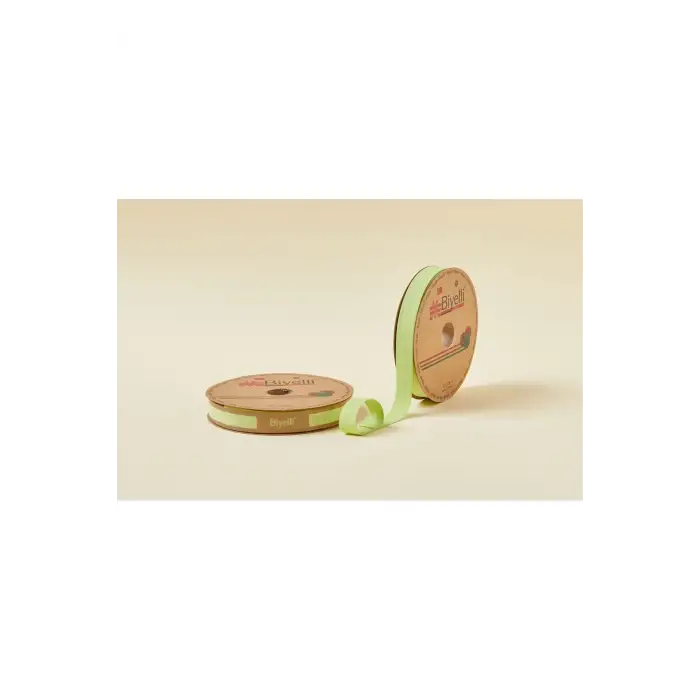 Biye Koton Katlı D31 Fıstık Yeşili 2 cm 25 Metre %65 Koton %35 Polyester