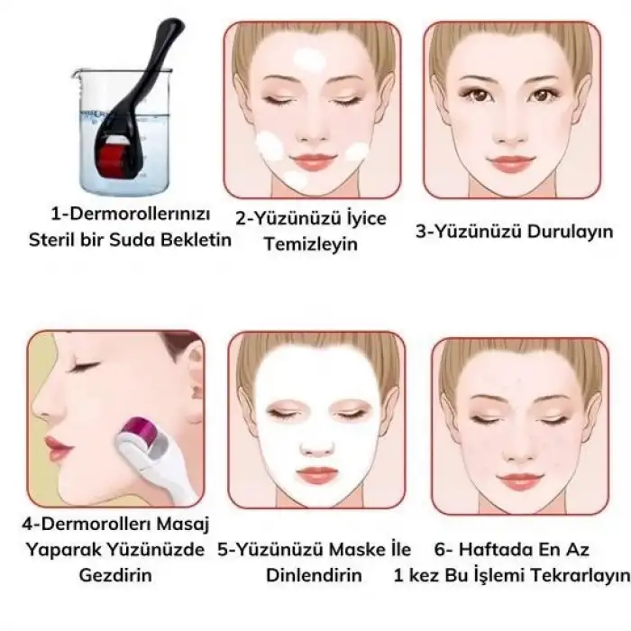 New 05 mm Titanyum 540 İğneli Cilt Yenileme Bakım ve Masaj Aleti