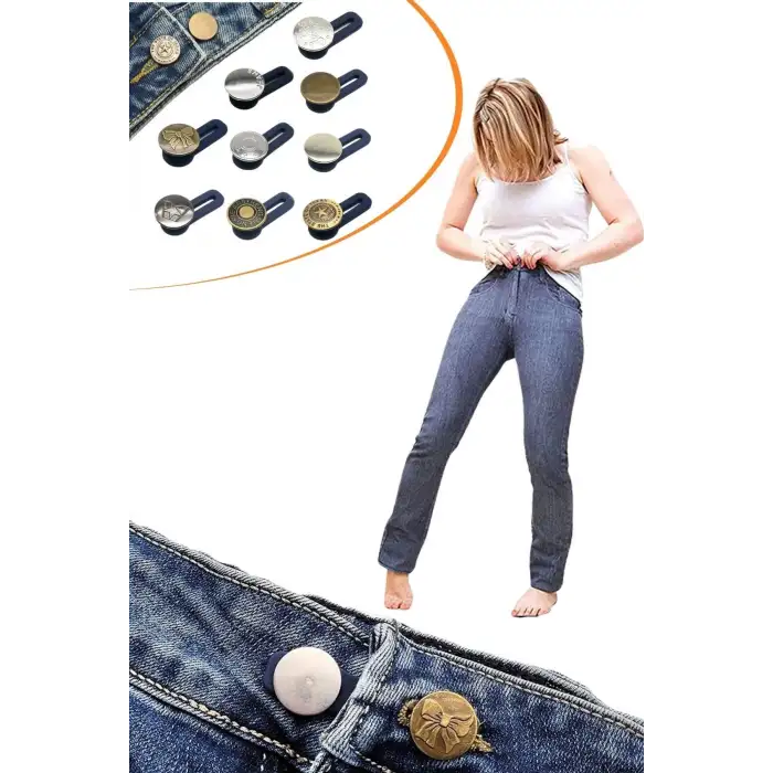 New 10 Adet Yedek Kot Düğmeleri Beden Genişletici