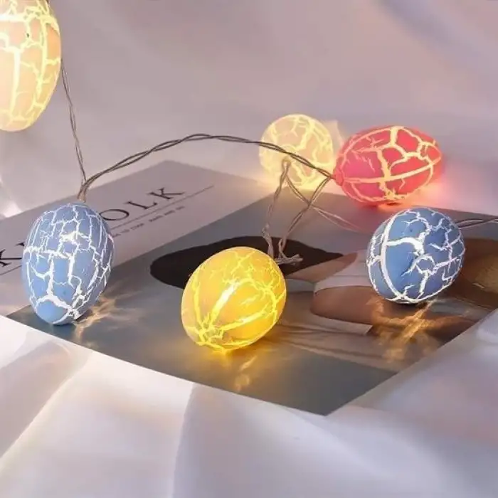 New 10lu Renkli Yumurta Şeklinde Dekoratif Dolama Led Aydınlatma