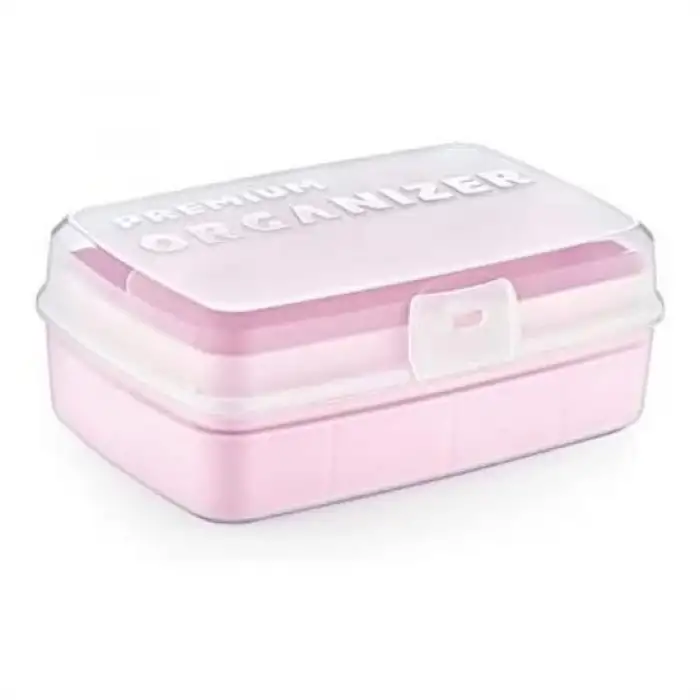 New 12 Bölmeli Çok Amaçlı Takı Toka Kutusu Dikiş Kutusu Kapaklı Organizer Kutusu Bölmeli Kutu