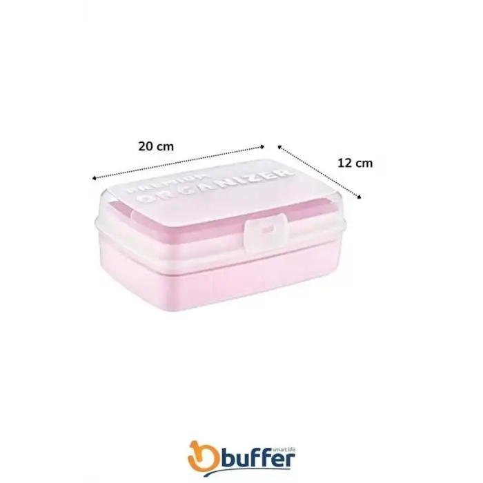 New 12 Bölmeli Çok Amaçlı Takı Toka Kutusu Dikiş Kutusu Kapaklı Organizer Kutusu Bölmeli Kutu