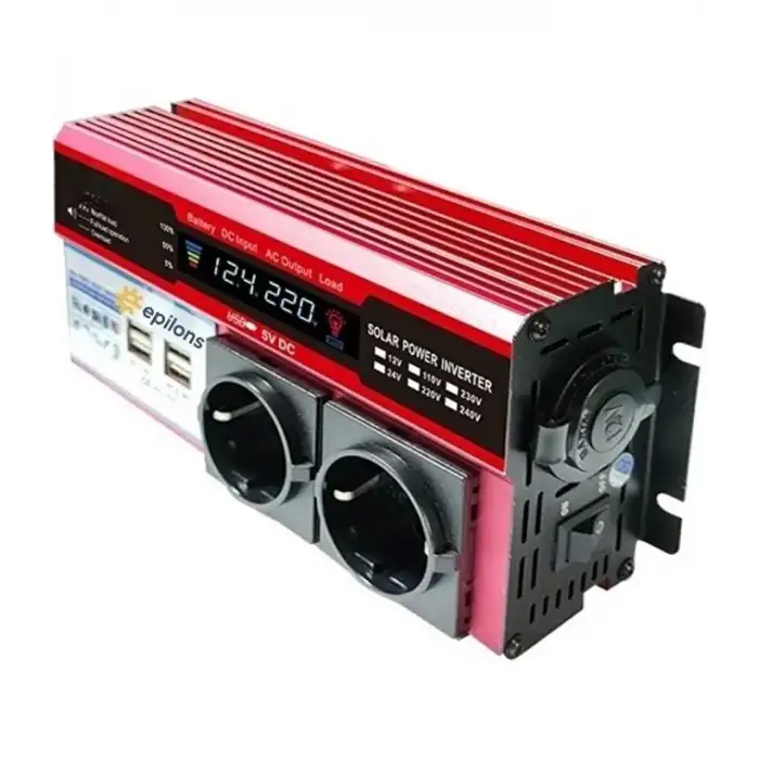 New 12v 2000w Modifiye Sinüs İnverter Araç Ve Güneş Enerjisi Uyumlu, Çift Usb, Çift Priz Ve Çakmaklık Epilons