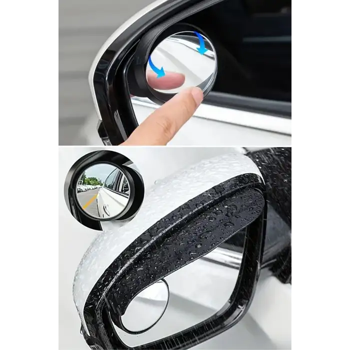 New 2 Adet Kendinden Aynalı Karbon Fiber Görünümlü Araba Yan Ayna Yağmur Koruyucuları Yağmur & Kar Kalkanı Visörler
