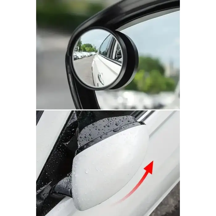 New 2 Adet Kendinden Aynalı Karbon Fiber Görünümlü Araba Yan Ayna Yağmur Koruyucuları Yağmur & Kar Kalkanı Visörler