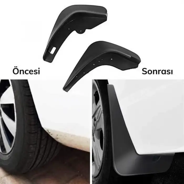 New 2 Adet Ön veya Arkaya Uygun Çamur Önleyici Paçalık 32 x19 cm