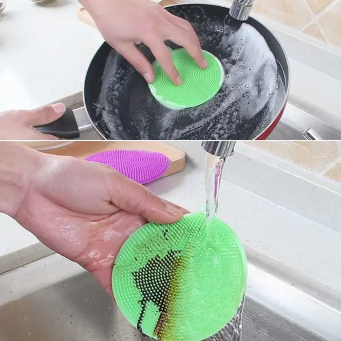 New 2li Kir Tutmaz Tırtıklı Yüzey Bulaşık Yıkama Pedi