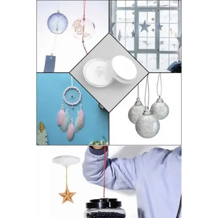 New 20 Adet Şeffaf Yuvarlak 3 Cm Çaplı Güçlü Disk Yapışkanlar