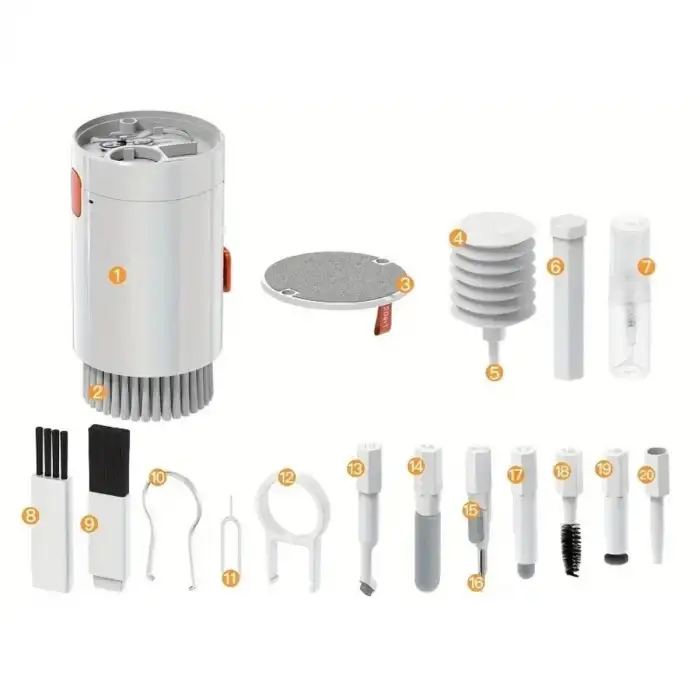 New 20 Parça Çok Fonksiyonlu Bilgisayar Temizleme Seti Klavye Cep Telefonu Kablosuz Kulaklık Temizleme Kalemi Toz Alma Multi Temizlik Kiti 20in1