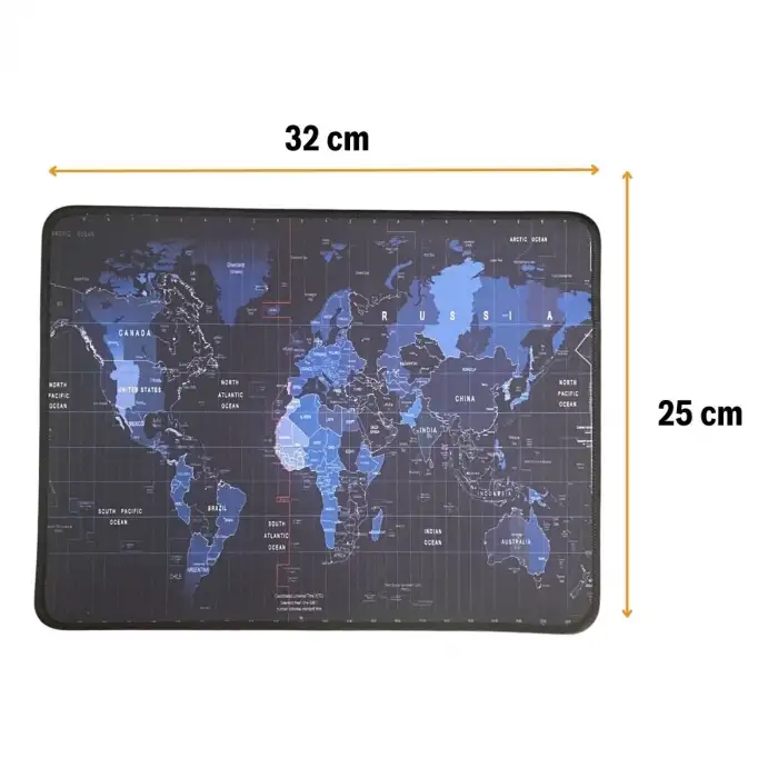 New 25x32 cm Küçük Boy Mouse Pad Dünya Haritası