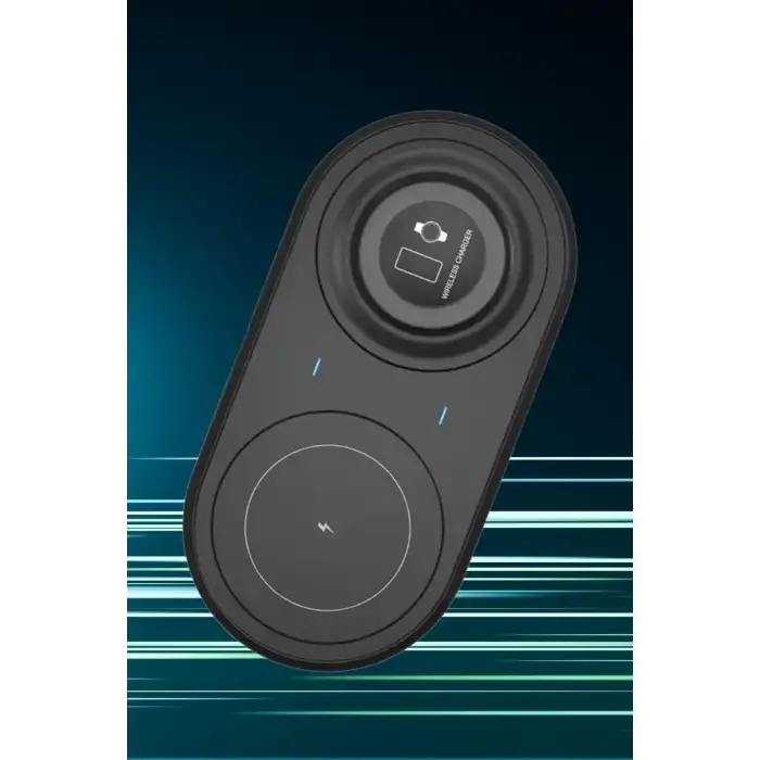 New 2si 1arada Kablosuz Saat,Kulaklık ve Telefon Hızlı Şarj Etme Aparatı