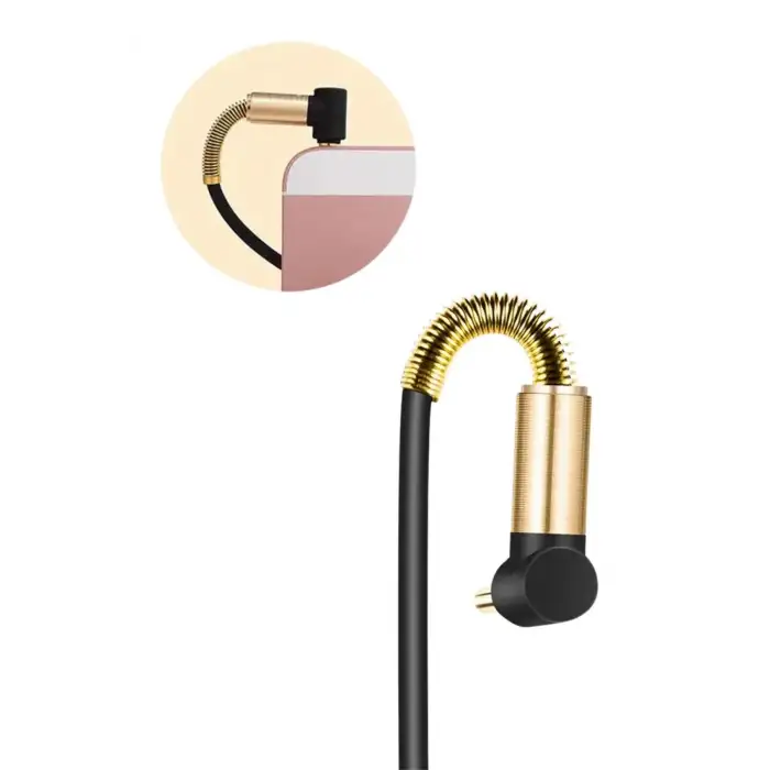 New  3.5mm AUX Kablosu Jak Erkek Erkek L Tipi 1 Metre Ses Aktarım Kablosu