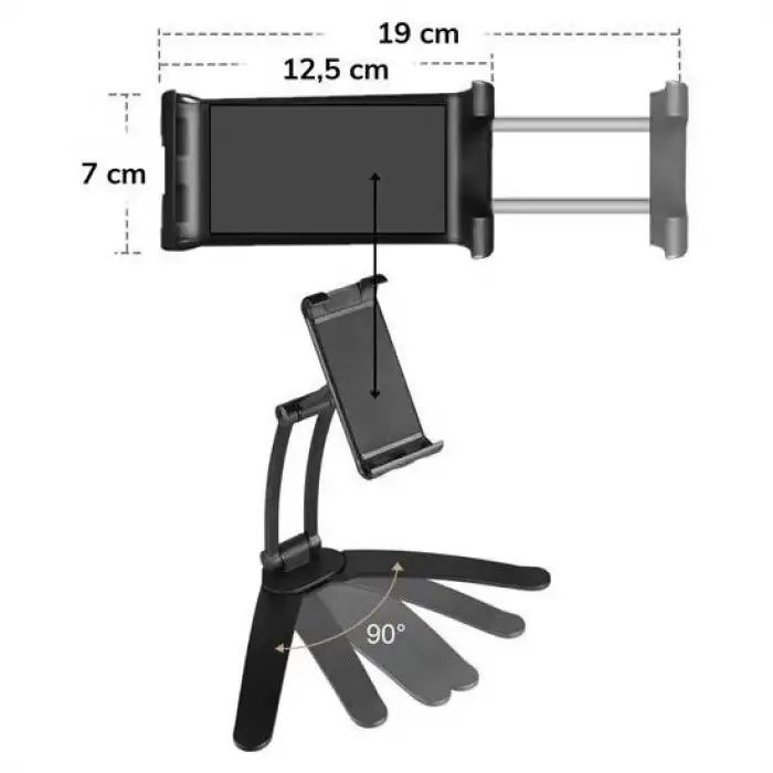 New 360 Derece Dönebilen Mutfak Masaüstü Telefon Tablet Tutucu Ayarlanabilir Esnek Ayaklı Metal