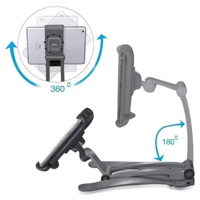 New 360 Derece Dönebilen Mutfak Masaüstü Telefon Tablet Tutucu Ayarlanabilir Esnek Ayaklı Metal