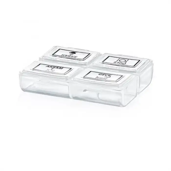 New 4 Öğün Günlük Hap İlaç Saklama Taşıma Kutusu İlaç Hatırlatıcı