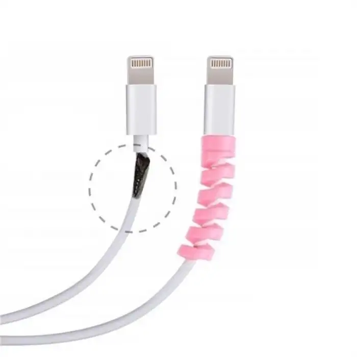 New 4lü Apple, Android Şaj Kablosu Koruyucu Silikon Spiral Yay Aparat