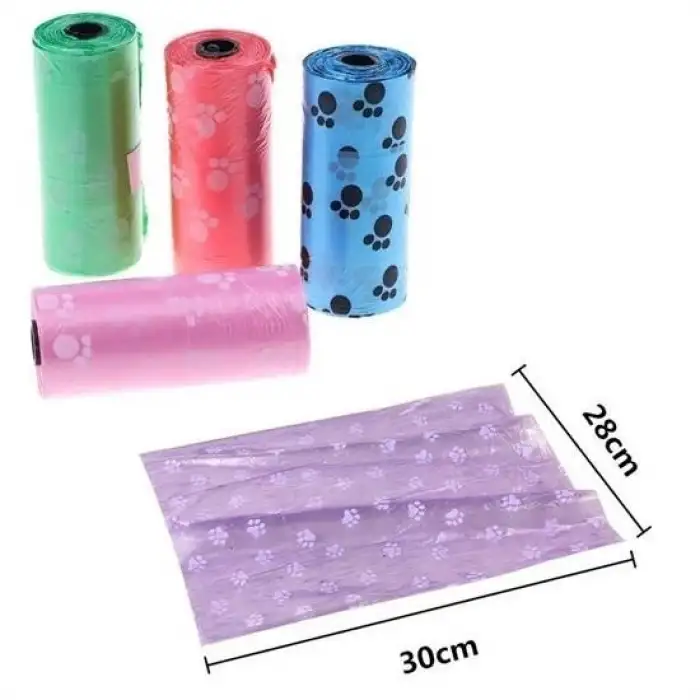 New 4lü Evcil Hayvanlar Için Pati Desenli Kedi Köpek Kaka Poşeti Torbası