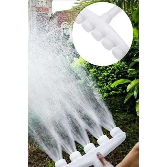 New 5 Kafalı Peyzaj Bahçe Tarla Çim Sulama Başlığı Yüksek Basınçlı Su Püskürtücü Hortum Aparatı