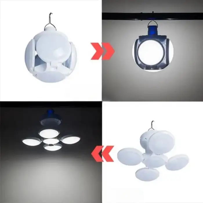 New 5 Ledli 3 Farklı Işık Modlu Açılıp Kapanabilir Led Kanatlı Güneş Enerjili Solar Aydınlatma Asılabilir Kamp Feneri