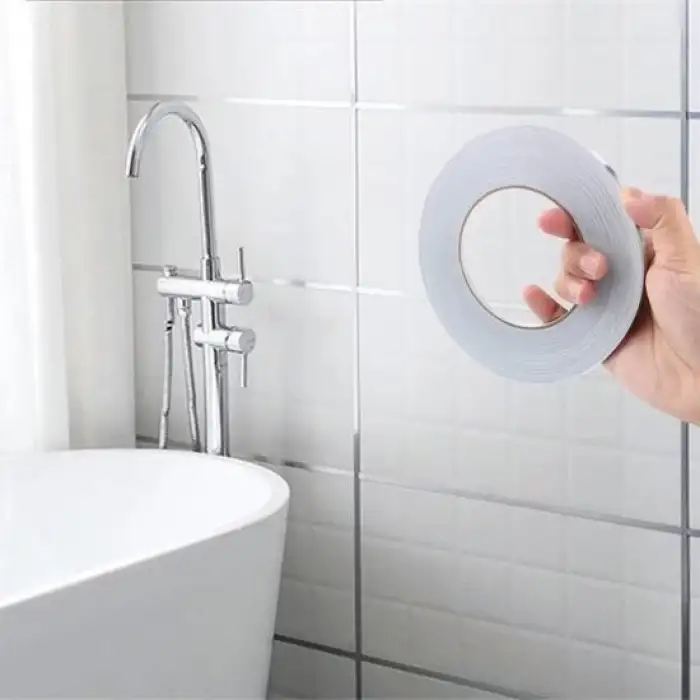 New 50 Metre Fayans Arası Şerit Dekoratif Yapışkan Renkli Dekor Su Geçirmez Sızdırmaz Gümüş Bant