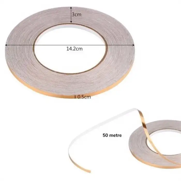 New 50 Metre Fayans Arası Şerit Dekoratif Yapışkan Renkli Dekor Su Geçirmez Sızdırmaz Altın Bant