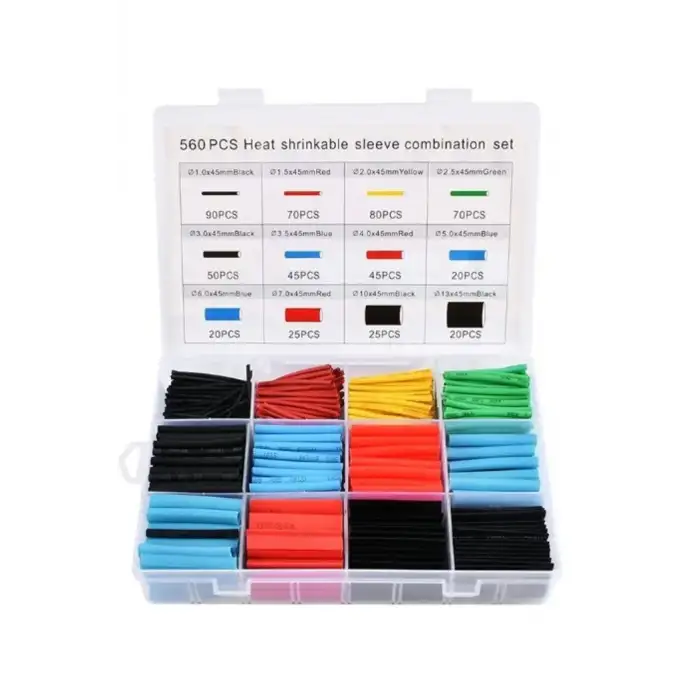 New 560 Parça Isıyla Daralan Makaron Kablo Koruyucu Kılıf Makaron Kablo Yalıtım Makaron Seti