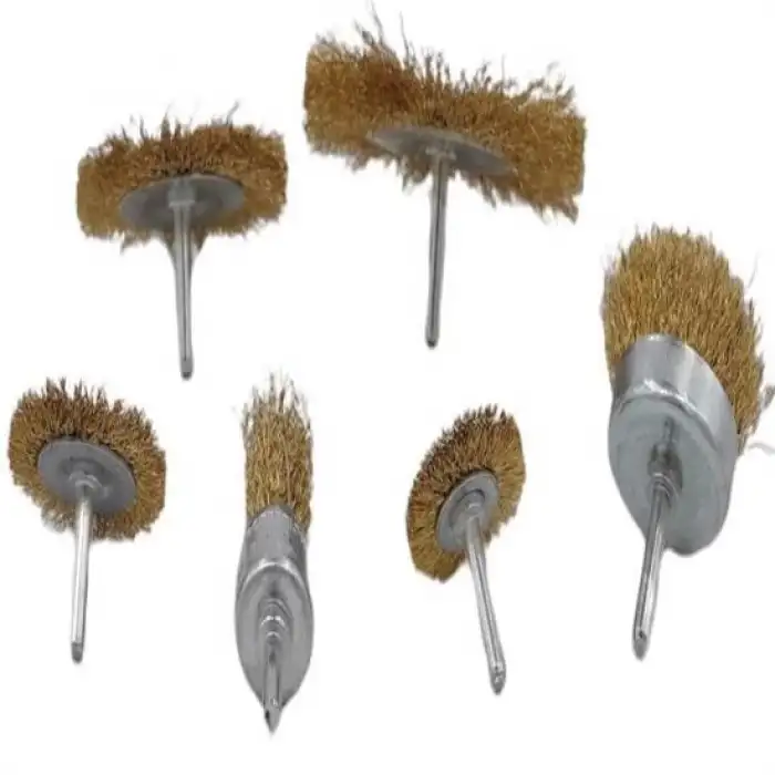 New 6lı Pimli Tel Fırça Seti Pas Yağ Kir Boya Yapışkan Çözücü