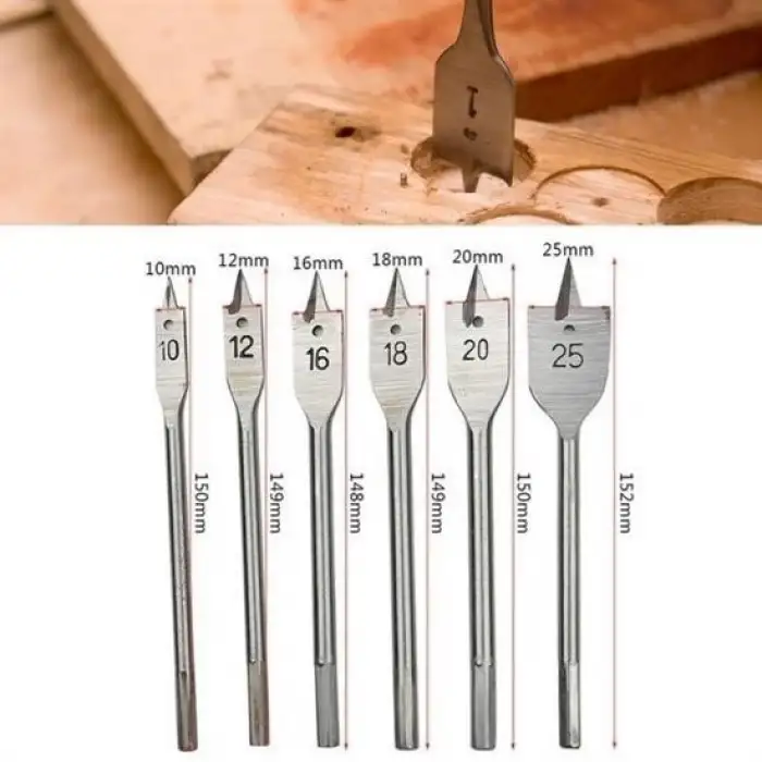 New 6 Parça Tahta Ahşap Oyma Yaprak Matkap Ucu Seti