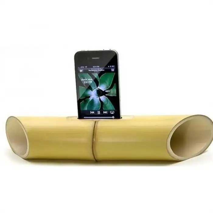 New 6 x 1 cm Girişli Kılıflı Bambu Ağacı Akustik Ses Yükseltici Aparat