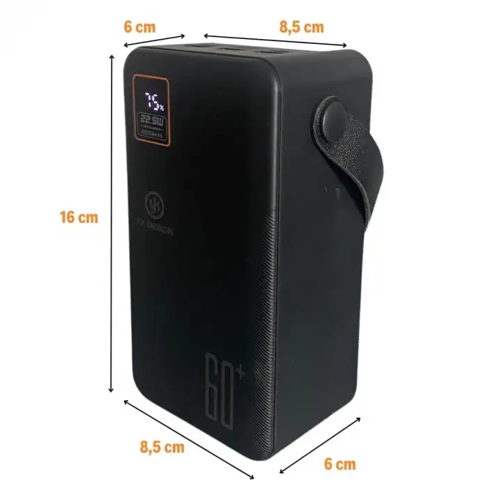 New 60000 mAh 5 Cep telefonunu Aynı Anda Şarj Edebilen Pil Ekranlı El Fenerli Hızlı Şarjlı Powerbank