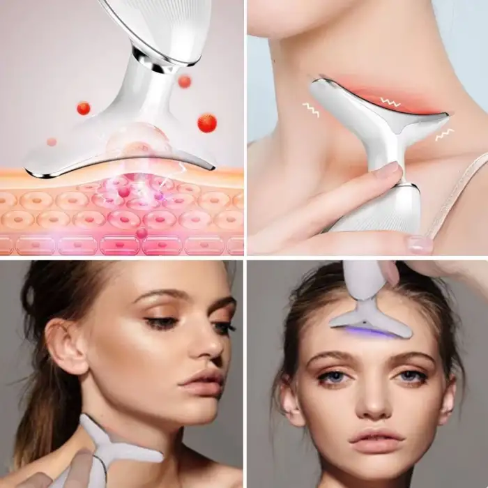 New 7 Farklı Işık Modlu Titreşimli Boyun Ve Yüz Ems Güzellik Cihazı