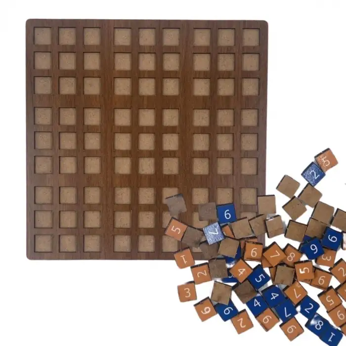 New 9 Bölümlü Ahşap Sudoku Eğitici Oyun Seti
