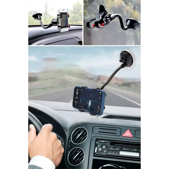 New Akrobat Cama Sabitlenen Güçlü Vakumlu 360 Derece Dönen Tüm Modellere Uyan Oto Telefon Tutucu