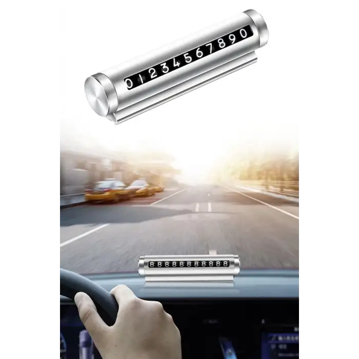 New Alüminyum Kasa Gri Renk Çevirmeli Araç Içi Telefon Numaratörü Park Oto Numaratörü