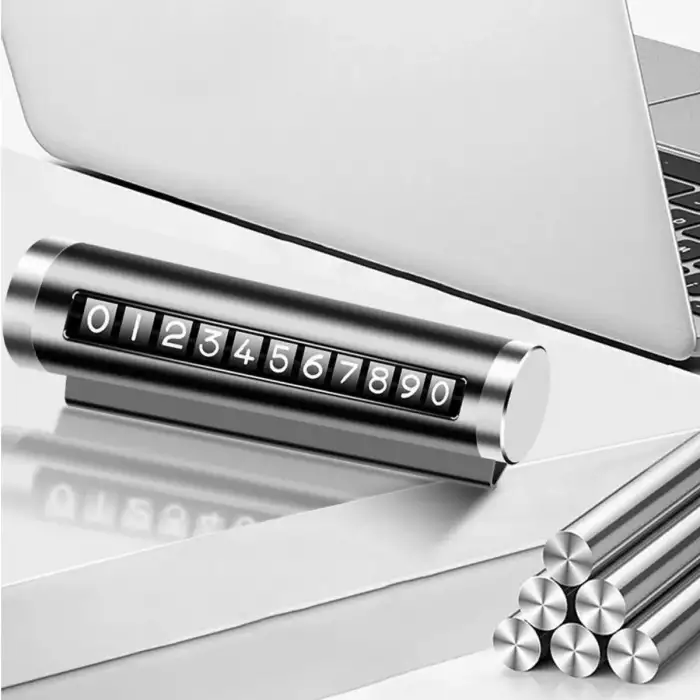 New Alüminyum Kasa Siyah Renk Çevirmeli Araç Içi Telefon Numaratörü Park Oto Numaratörü