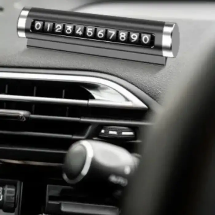 New Alüminyum Kasa Siyah Renk Çevirmeli Araç Içi Telefon Numaratörü Park Oto Numaratörü