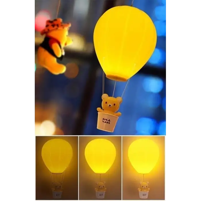 New Balonlu Ayıcıklı Eğlenceli Dekoratif Gece Lambası Aydınlatması