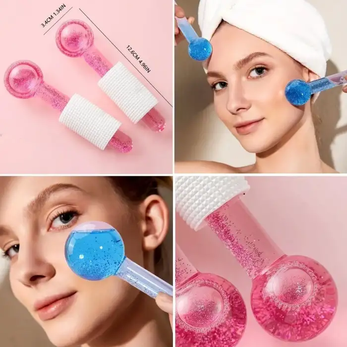 New Buz Küre Yüz ve Göz Soğuk Masaj ve Terapi Topu Leke Önleyici Cilt Bakımı Göz Altı Terapi Topları