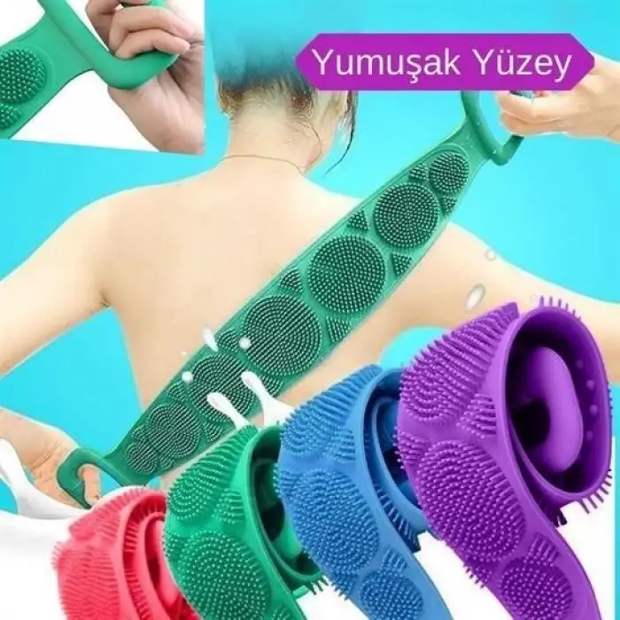 New Çift Taraflı Banyo Hamam Lifi Silikon Masajlı Yumuşak Duş Lifi Uzun Ömürlü Hazır Banyo Keses